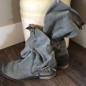 Kelsi Dagger Slouchy gray suede boots